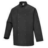 Portwest ChefS Suffolk Studded Jacket LS C833 - Black - Customisable Jacket