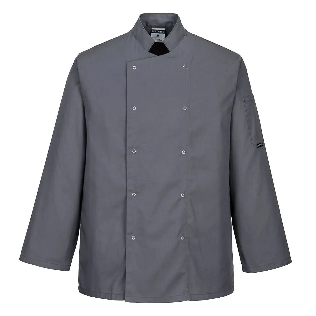 Portwest ChefS Suffolk Studded Jacket LS C833 - Slate Grey - Customisable Jacket