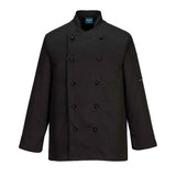 Portwest ChefS Somerset Jacket LS C834 - Black - Customisable Jacket