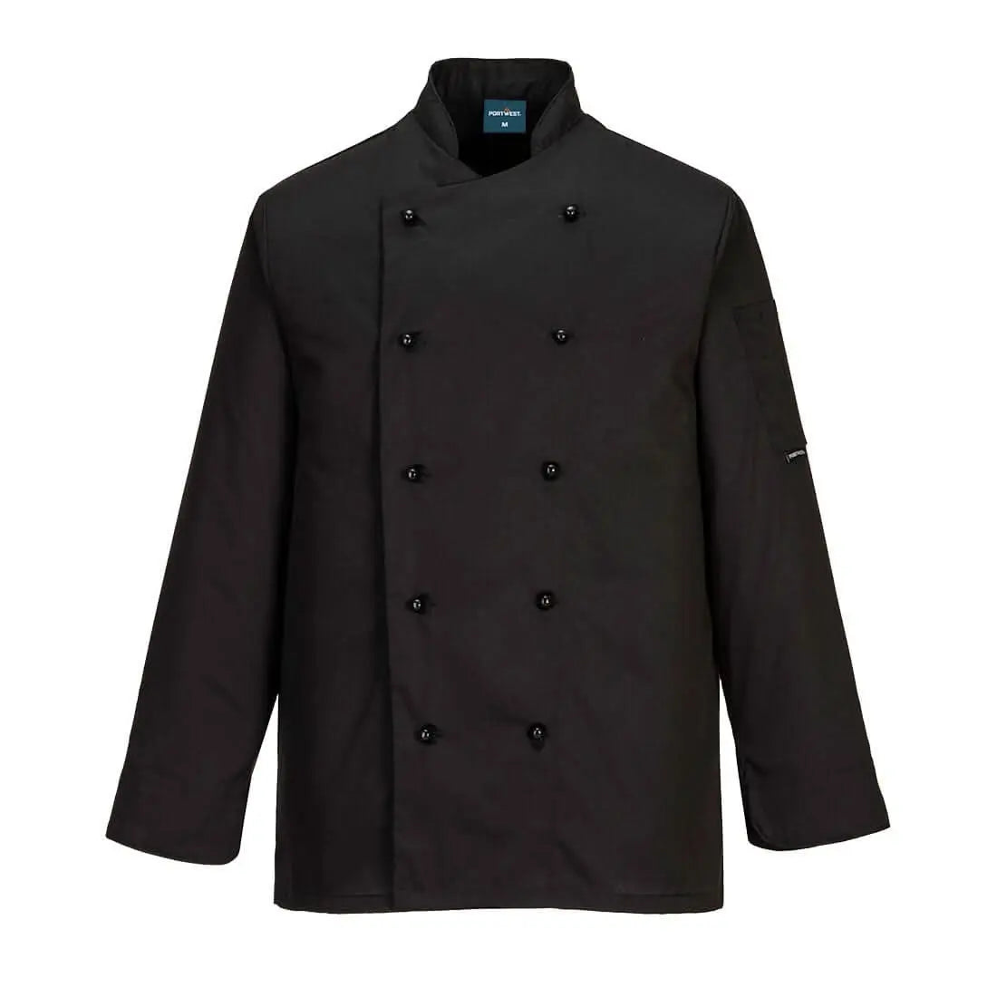 Portwest ChefS Somerset Jacket LS C834 - Black - Customisable Jacket