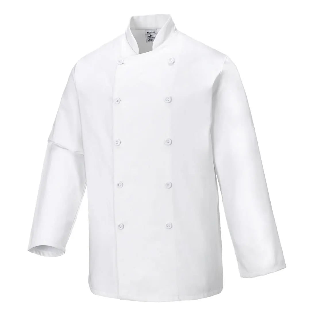 Portwest ChefS Sussex Jacket LS C836 - White - Customisable Jacket