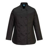 Portwest ChefS WomenS Meshair Rachel Jacket LS C837 - Black - Customisable Jacket