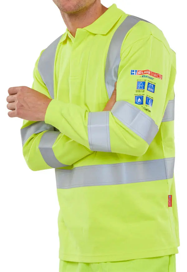 Beeswift Arc Compliant Hi Vis Anti Static Polo Shirt Carc12 Sy - - Customisable Polo Shirts