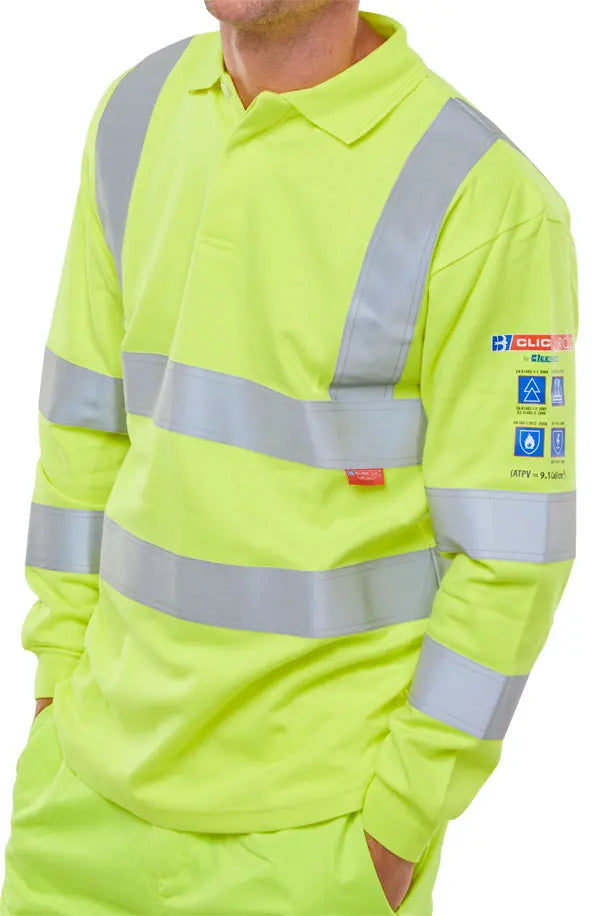 Beeswift Arc Compliant Hi Vis Anti Static Polo Shirt Carc12 Sy - - Customisable Polo Shirts