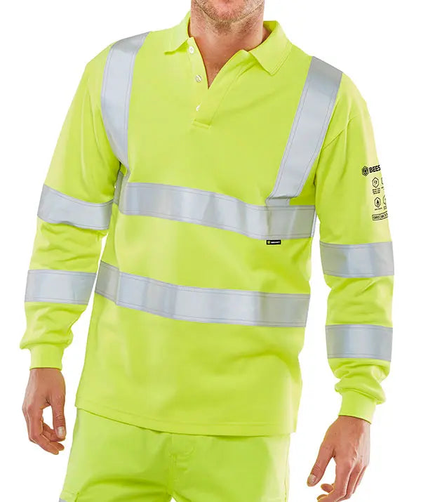 Beeswift Arc Compliant Hi Vis Polo Shirt Carc2 - Saturn Yellow - Customisable Polo Shirts