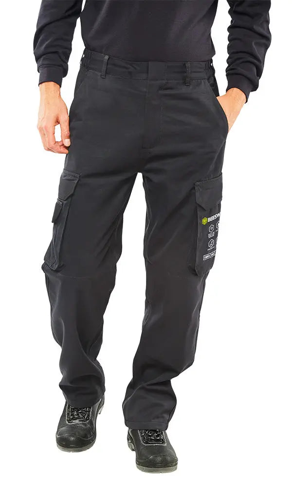 Beeswift Flame Retardant Cargo Trousers Arc Compliant Carc4 - Navy Blue - Customisable Trousers