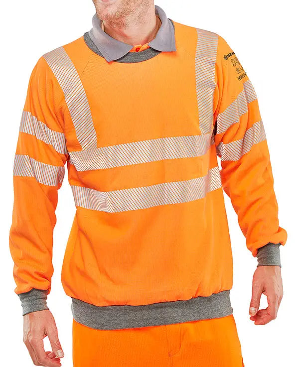 Beeswift Arc Compliant Hi Vis Rail Spec Sweatshirt Carc56 - Orange - Customisable Sweatshirts
