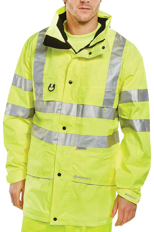Beeswiftnoustie Hi Vis Jacket Car - Saturn Yellow - Customisable Jacket