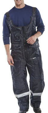 Beeswift Coldstar Freezer Bib Trousers Ccfbt - Navy Blue - Customisable Freezer Wear