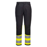 Portwest Wx2 Eco Hi Vis Class 1 Service Trousers CD888 - Yellow Black - Customisable Hi-Vis Trousers