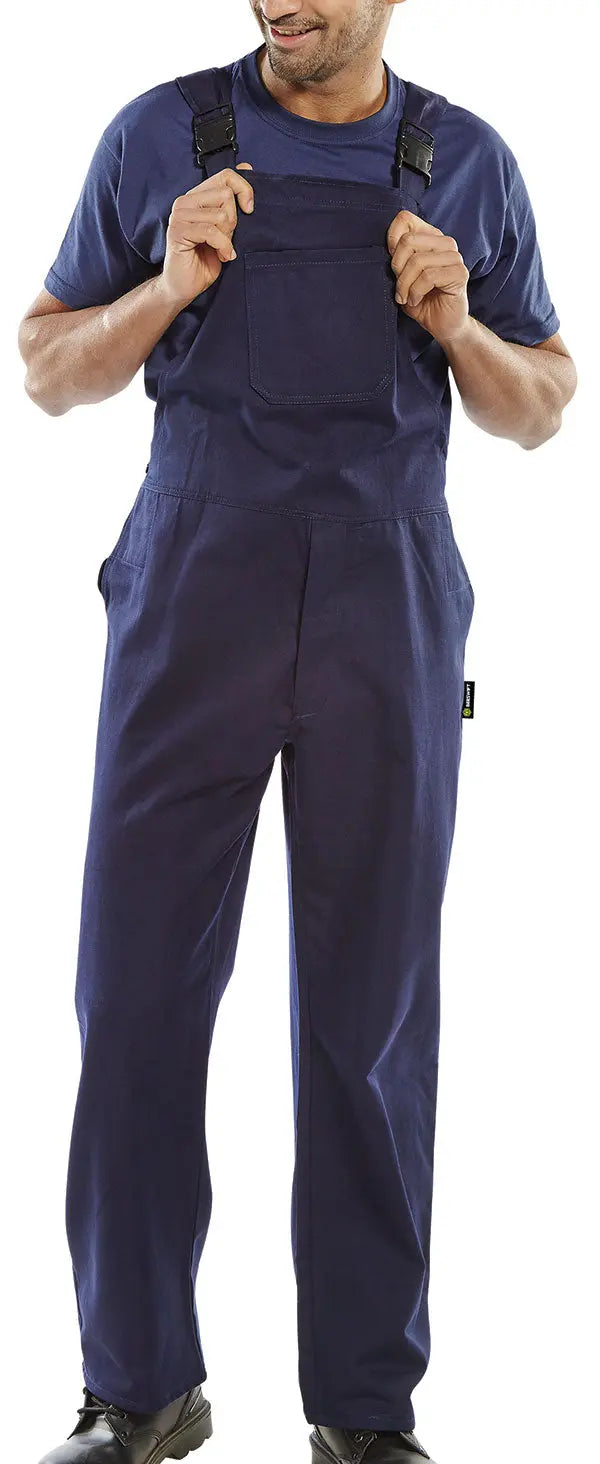 Beeswift Cotton Drill Bib And Brace Cdbb - Navy Blue - Customisable Bib & Braces