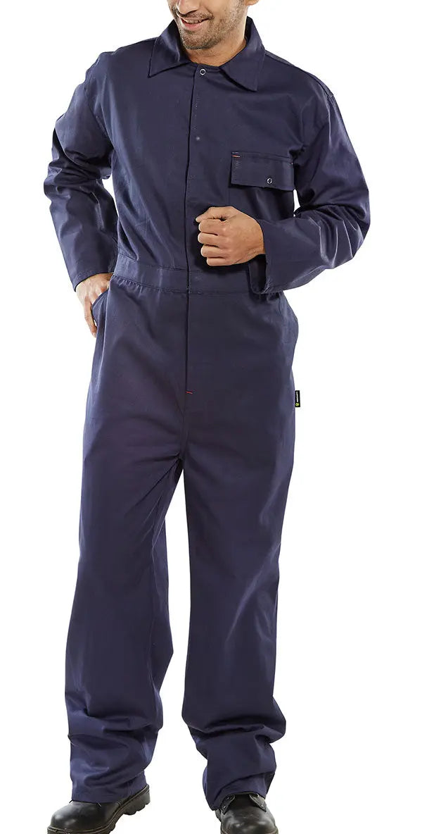 Beeswift Cotton Drill Boilersuit Cdbs - Navy Blue - Customisable Boilersuits