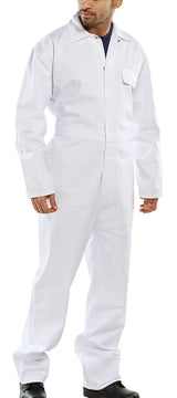 Beeswift Cotton Drill Boilersuit Cdbs - White - Customisable Boilersuits