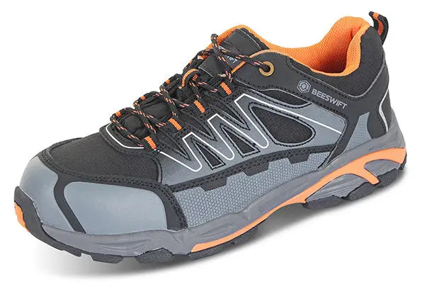 Beeswift Safety Trainer S Composite Cf29 - Black Orange - Customisable Safety Trainers