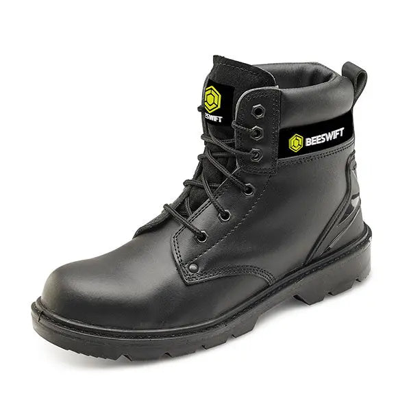 Beeswift Smooth Leather Inch Boot Cf2 - Black - Customisable Safety Boots