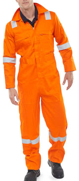 Beeswift Burgan Fire Retardant Anti Static Boilersuit Cfrasbbs - Orange - Customisable Boilersuits