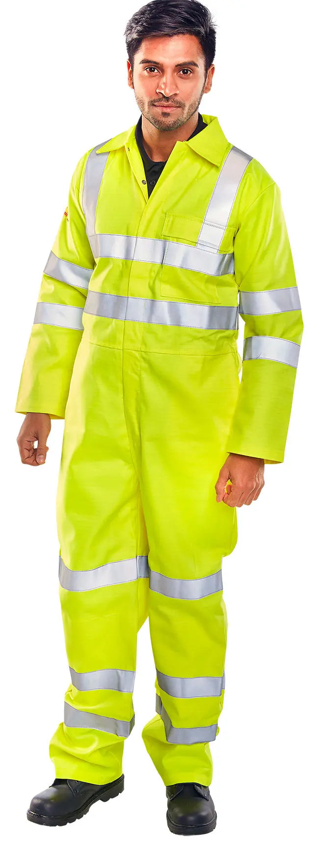 Beeswift Tesla Fire Retardant Hi Vis Anti Static Boilersuit Cfrastebs - Saturn Yellow - Customisable Boilersuits