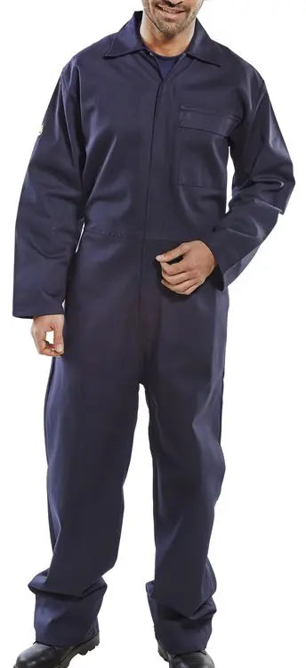 Beeswift Fire Retardant Boilersuit Cfrbs - Navy Blue - Customisable Boilersuits