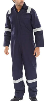 Beeswift Nordic Design Fire Retardant Boilersuit Cfrbsnd - Navy Blue - Customisable Boilersuits