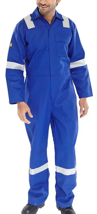 Beeswift Nordic Design Fire Retardant Boilersuit Cfrbsnd - Royal Blue - Customisable Boilersuits