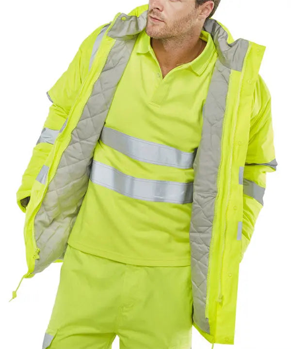 Beeswift Fire Retardant Hi Vis Anti Static Padded Jacket Cfrlr3456 - - Customisable Jacket
