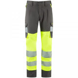 EcoViz Womens Lightweight Polyester Stretch Cargo Winswell CL05 - YELLOW GREY - Customisable Hi-Vis Shorts & Trousers