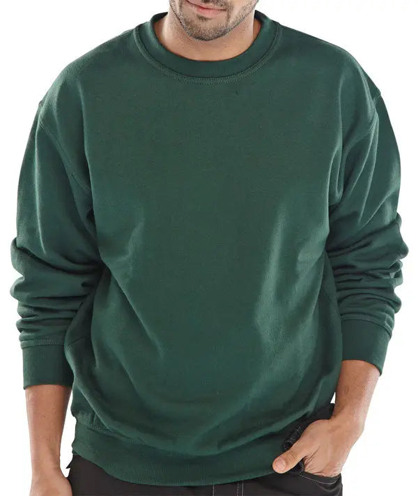 Beeswift Polycotton Sweatshirt Clpcs - Bottle Green - Customisable Sweatshirts