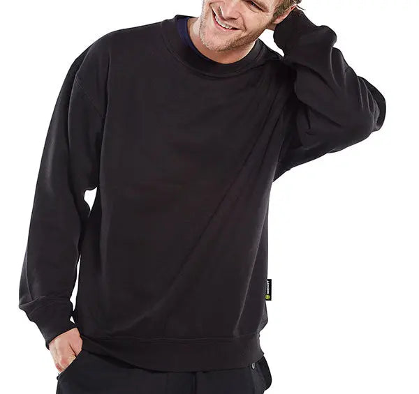 Beeswift Polycotton Sweatshirt Clpcs - Black 4XL - Customisable Sweatshirts
