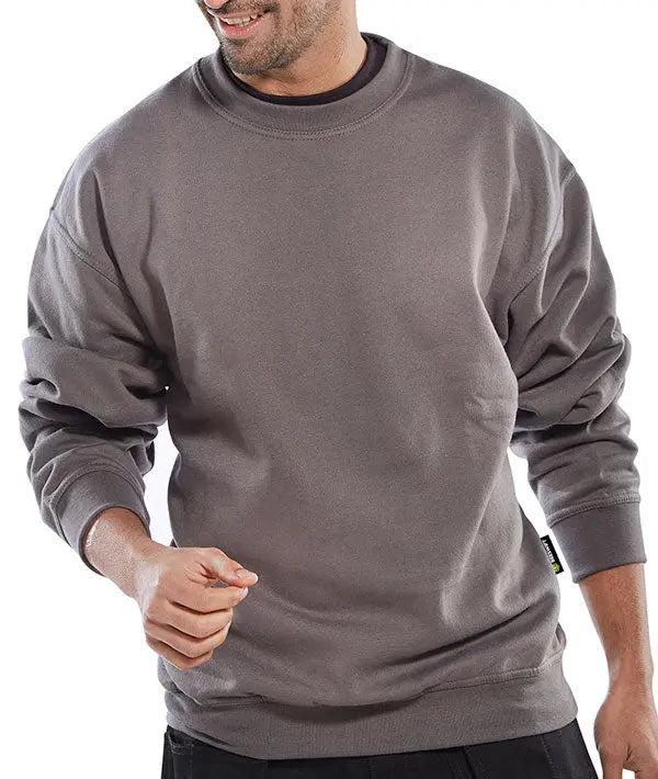 Beeswift Polycotton Sweatshirt Clpcs - Grey - Customisable Sweatshirts