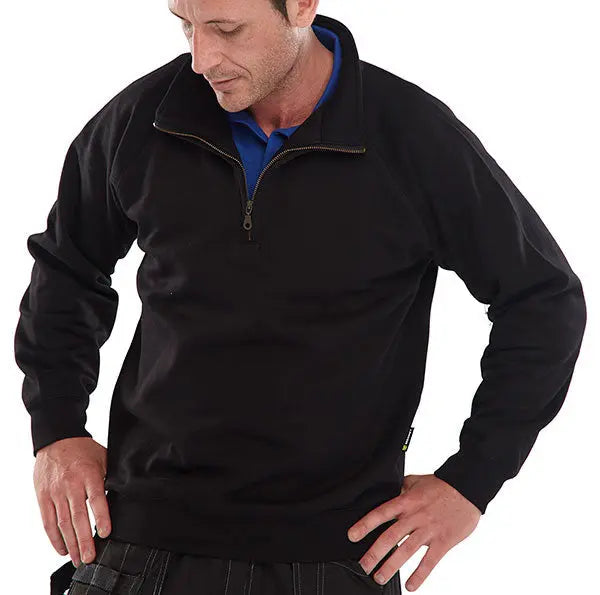 Beeswift Quarter Zip Sweatshirt Clqzss - Black - Customisable Sweatshirts