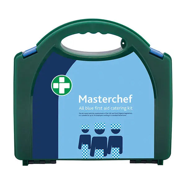 Click Medical Masterchef Person All Catering First Aid Kit In Aura Box Cm0299 - Green 550X320X550MM - Customisable Catering Kits