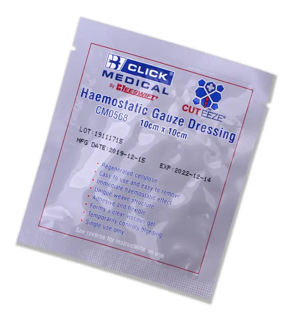 Cut Eeze Click Medical Cuteeze Haemostatic Soluble Dressing Xcm Cm0568 - White 10CM - Customisable Trauma & Critical Injury