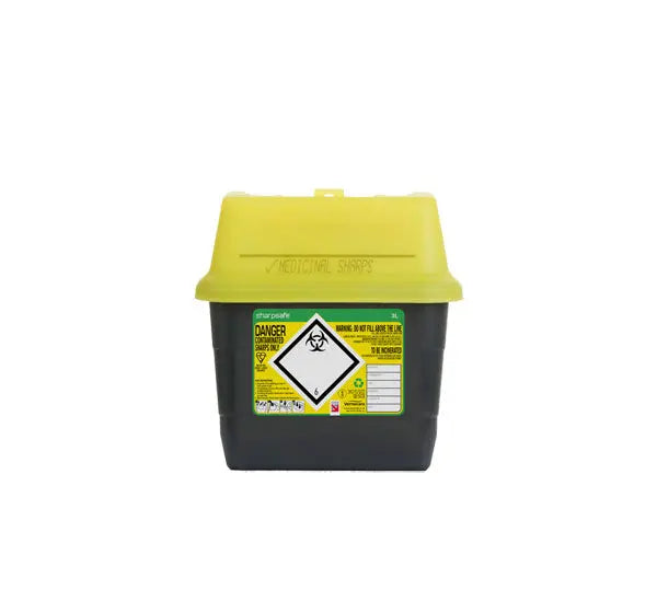 Clinisafe Sharp Safe Container Ltr Cm0639 - Yellow 3LTR - Customisable Sharps Bins