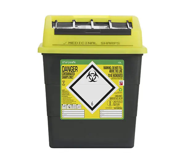 Sharpsafe Sharps Bin Ltr Cm0647 - Yellow 13LTR - Customisable Sharps Bins