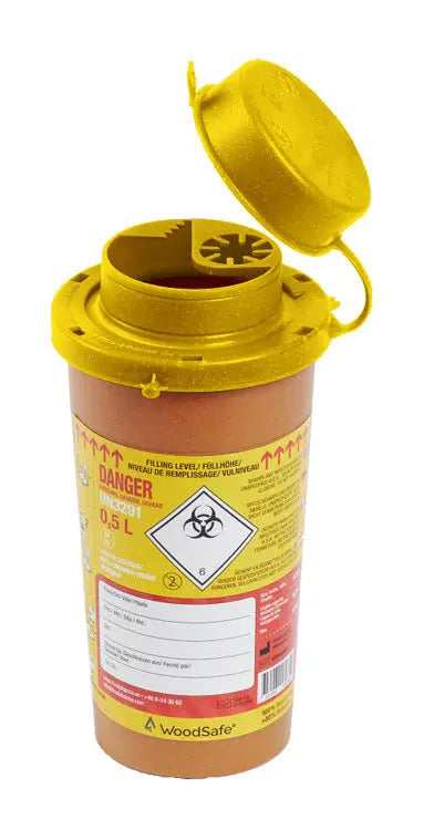 Wood Safe Woodsafe Sharps Bin Ltr Cm0920 - Brown 0.5L - Customisable Sharps Bins
