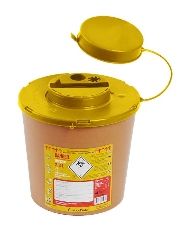 Wood Safe Woodsafe Sharps Bin Litre Cm0921 - Brown 2L - Customisable Sharps Bins
