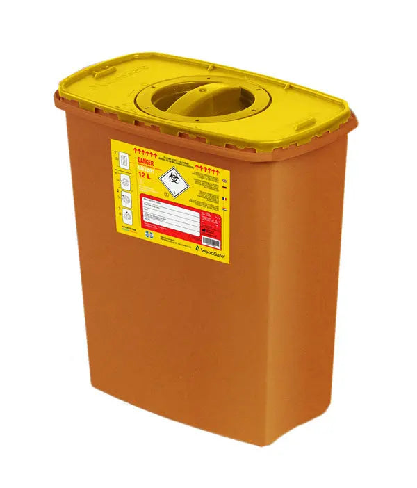 Wood Safe Woodsafe Sharps Bin Lid And Screw Fit Cap Litre Cm0924 - Brown 12L - Customisable Sharps Bins