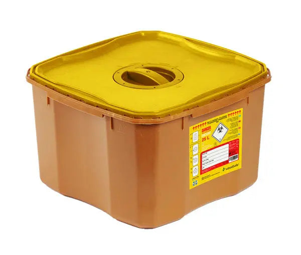 Wood Safe Woodsafe Sharps Bin Lid And Screw Fit Cap Litre Cm0926 - Brown 25L - Customisable Sharps Bins