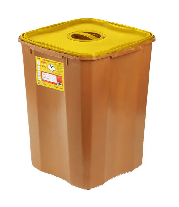 Wood Safe Woodsafe Sharps Bin Lid And Screw Fit Cap Litre Cm0928 - Brown 50L - Customisable Sharps Bins