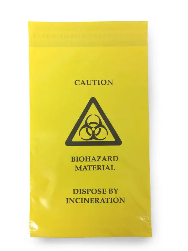 Clickmedical Click Medical Self Seal Waste Bag X Mm Cm1710 - Yellow 205 X 305MM - Customisable Essentials