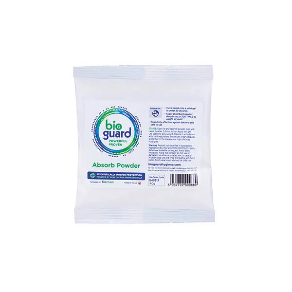 Bioguard Bioguard Absorb Powder Sachet G Cm2305 - White 40G - Customisable Medical Clean Up