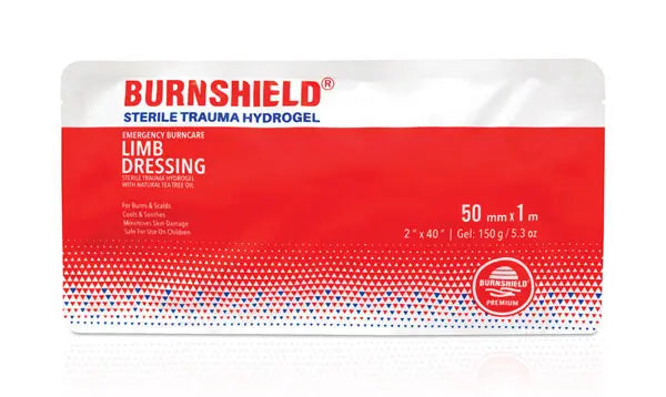 Burnshield Burnshield Sterile Trauma Hydrogel Limb Dressing Mm X M Cm2332 - White Red 50MM X 1M - Customisable Burns