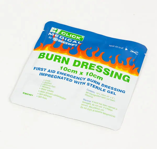 Click Medical Click Medical Emergency Burn Gel Dressing X Cm Cm2401 - White Blue 10X10CM - Customisable Burns
