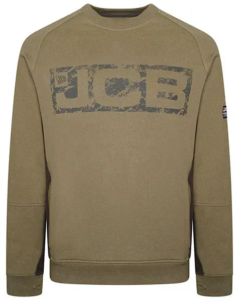 Jcb Workwear Trade Sweatshirt Crew - Olive Green - Customisable Sweatshirts