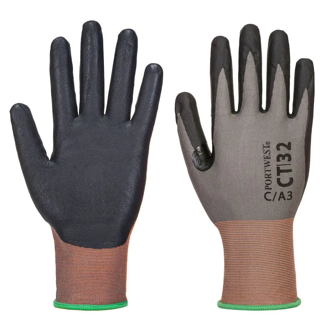 Portwest Ct Cut C18 Nitrile Glove CT32 - Grey Black - Customisable Hand Protection