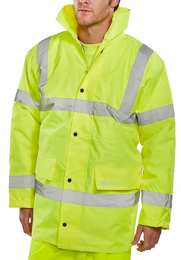 Beeswift Constructor Hi Vis Jacket Ctjeng - Saturn Yellow - Customisable Jacket