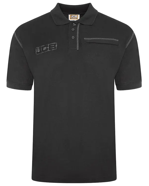 Jcb Workwear Trade Work Short Sleeve Polo D29 - Black - Customisable Polo Shirts