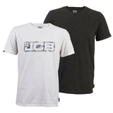 Jcb Workwear Essential Twin Pack T Shirts Daj - White Grey - Customisable Tee Shirts