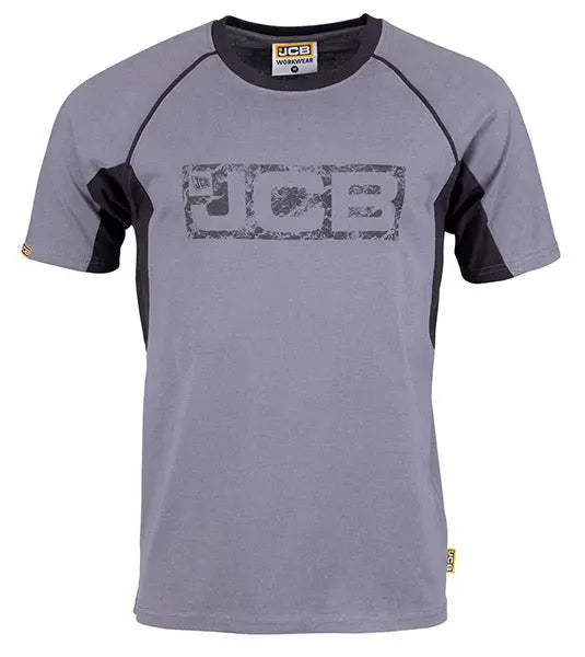 Jcb Workwear Trade T Shirt Dic - Grey Black - Customisable Tee Shirts