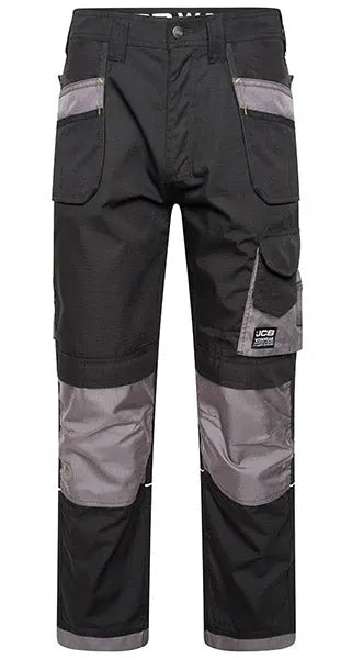 Jcb Workwear Trade Plus Rip Stop Trousers Dim - Black Grey - Customisable Trousers